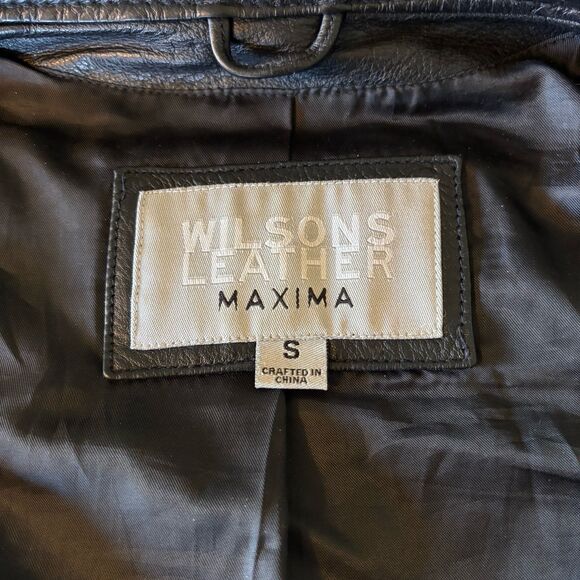 Wilson Leather Jacket Women's Small Black Leather Full Zip Pockets - Picture 5 of 16